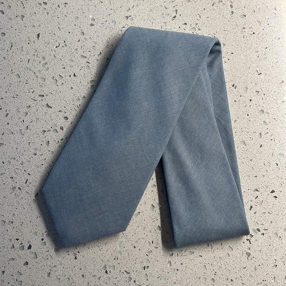 JNJ Stella Accessories Nwt Dusty Blue Linen Tie Poshmark